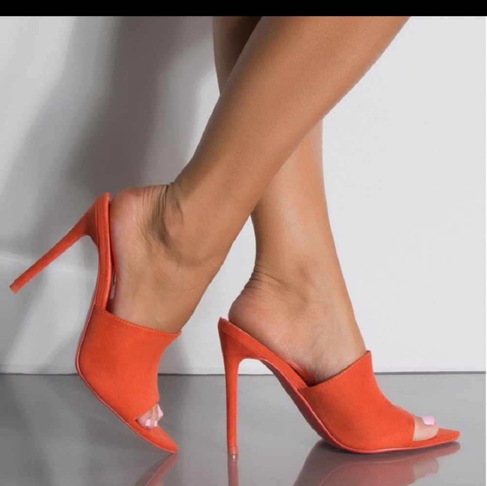 Tangerine Boss Babe Mules